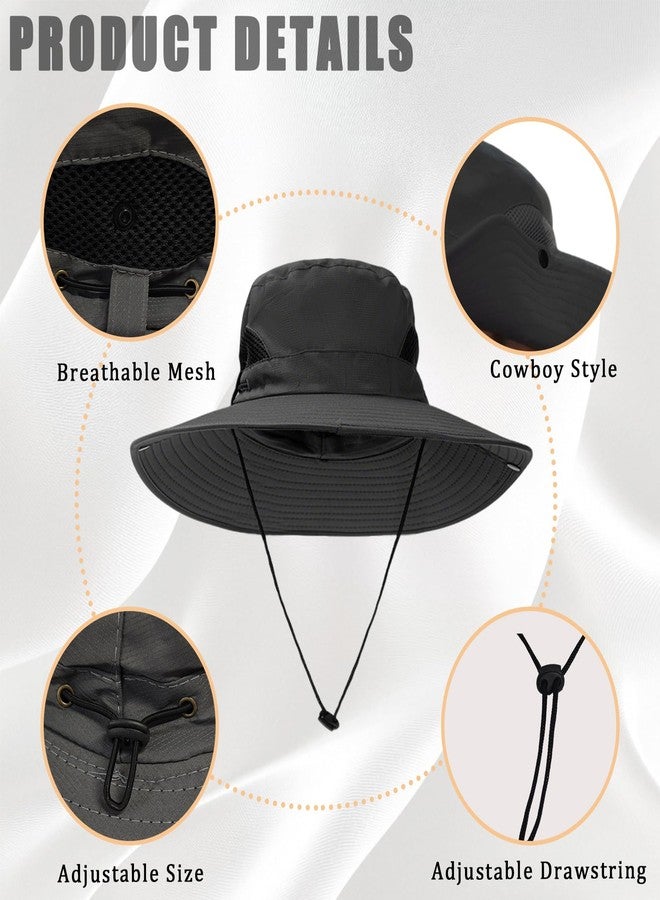 Hapforever Wide Brim Sun Hat for Men Women, UV Protection Beach Bucket Hats UPF 50+ Breathable Fishing Hat Packable Boonie Hats for Men Women (Dark Grey) - Image 5